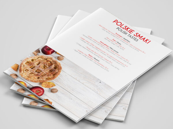 Karty menu szyte A4