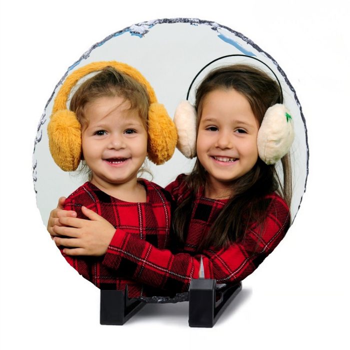 Ø 14 cm yuvarlak taş fotoğraf çerçevesi – kendi fotoğrafınla