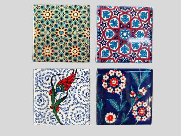 Magnes ceramiczny – orientalne wzory – zestaw 4 szt. (5 x 5 cm)