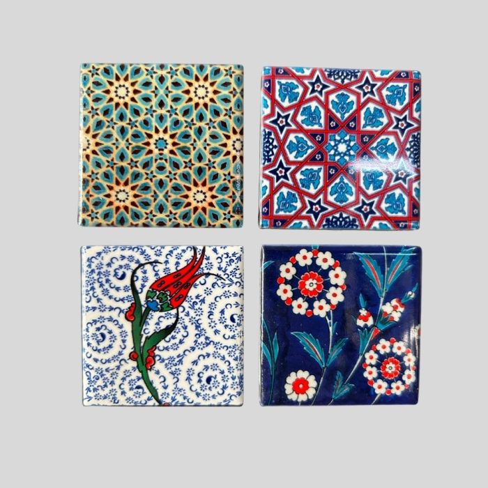 Ceramic Magnet – Oriental Patterns – Set of 4 (5 × 5 cm)