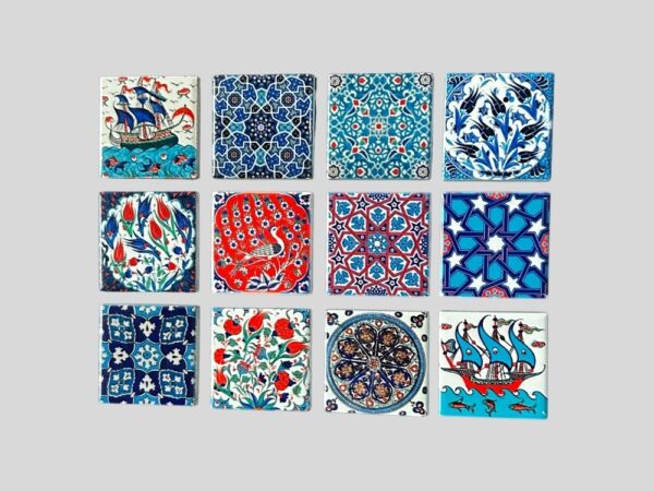 Magnes ceramiczny – orientalne wzory – zestaw 16 szt. (5 x 5 cm)