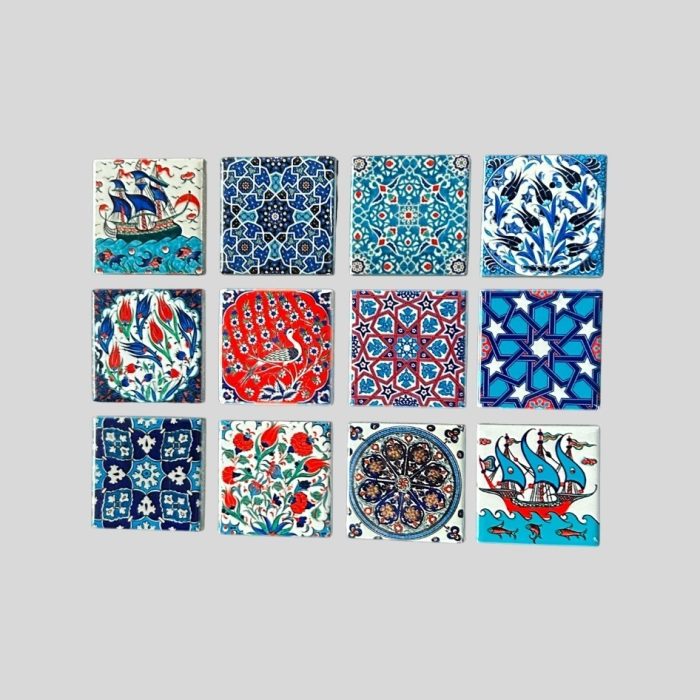 Ceramic Magnet – Oriental Patterns – Set of 16 (5 × 5 cm)