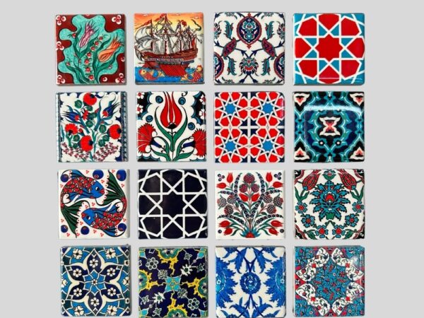 Magnes ceramiczny – orientalne wzory – zestaw 16 szt. (5 x 5 cm)