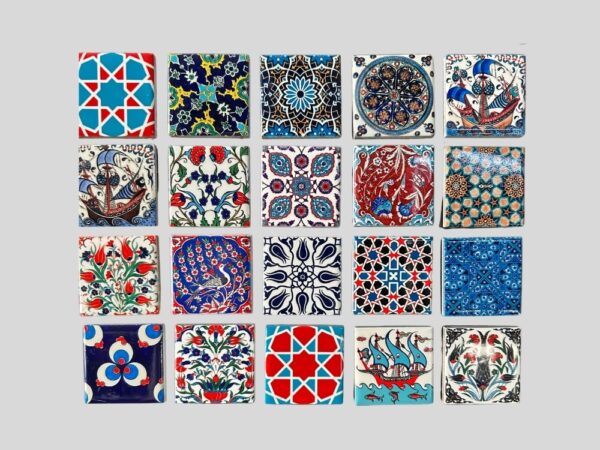 Magnes ceramiczny – orientalne wzory – zestaw 20 szt. (5 x 5 cm)