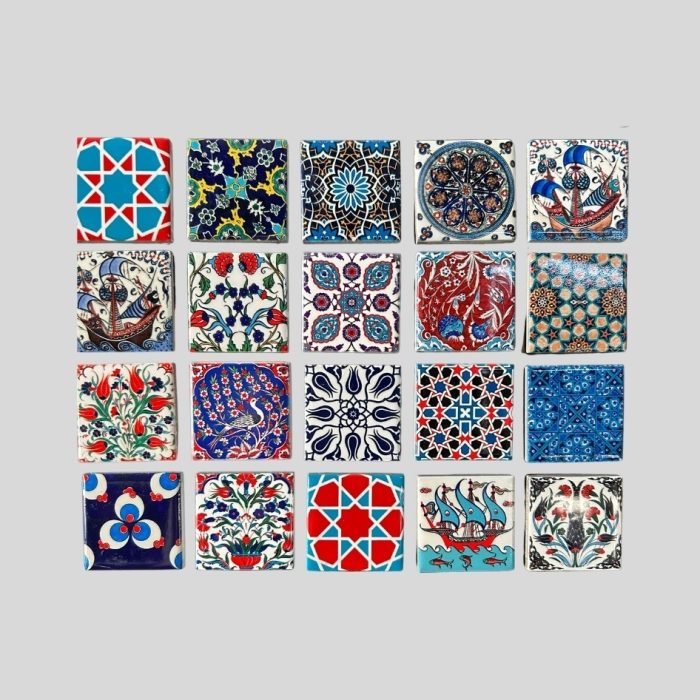 Ceramic Magnet – Oriental Patterns – Set of 20 (5 × 5 cm)