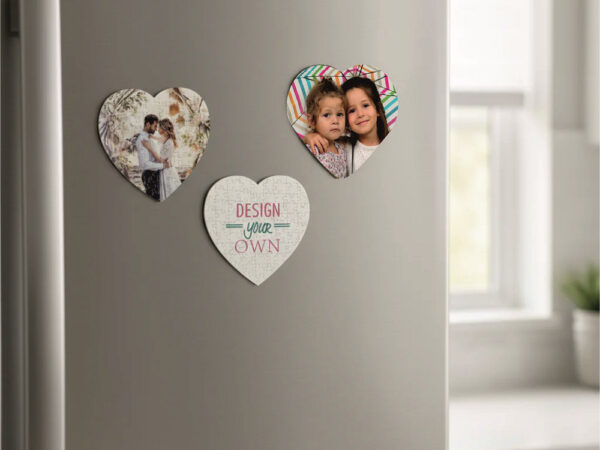 Personalized Heart-Shaped Fridge Magnets